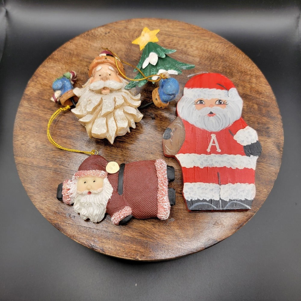 Vintage Santa Claus Ornament Lot Of 3